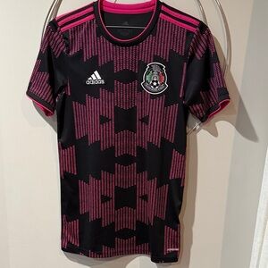 Adidas Black and Pink Mexico Team Soccer Jersey